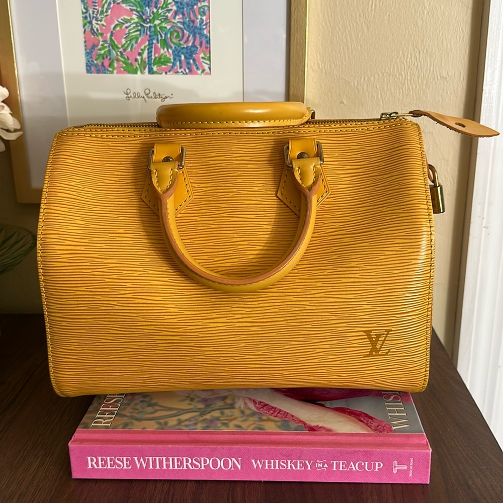 Louis Vuitton Yellow Epi Speedy 30 Handbag